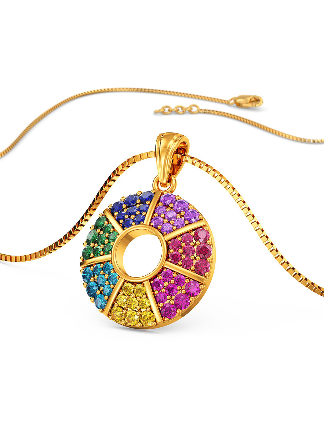 Joyalukkas 22KT Gemstone Gold Pendant-3.5g