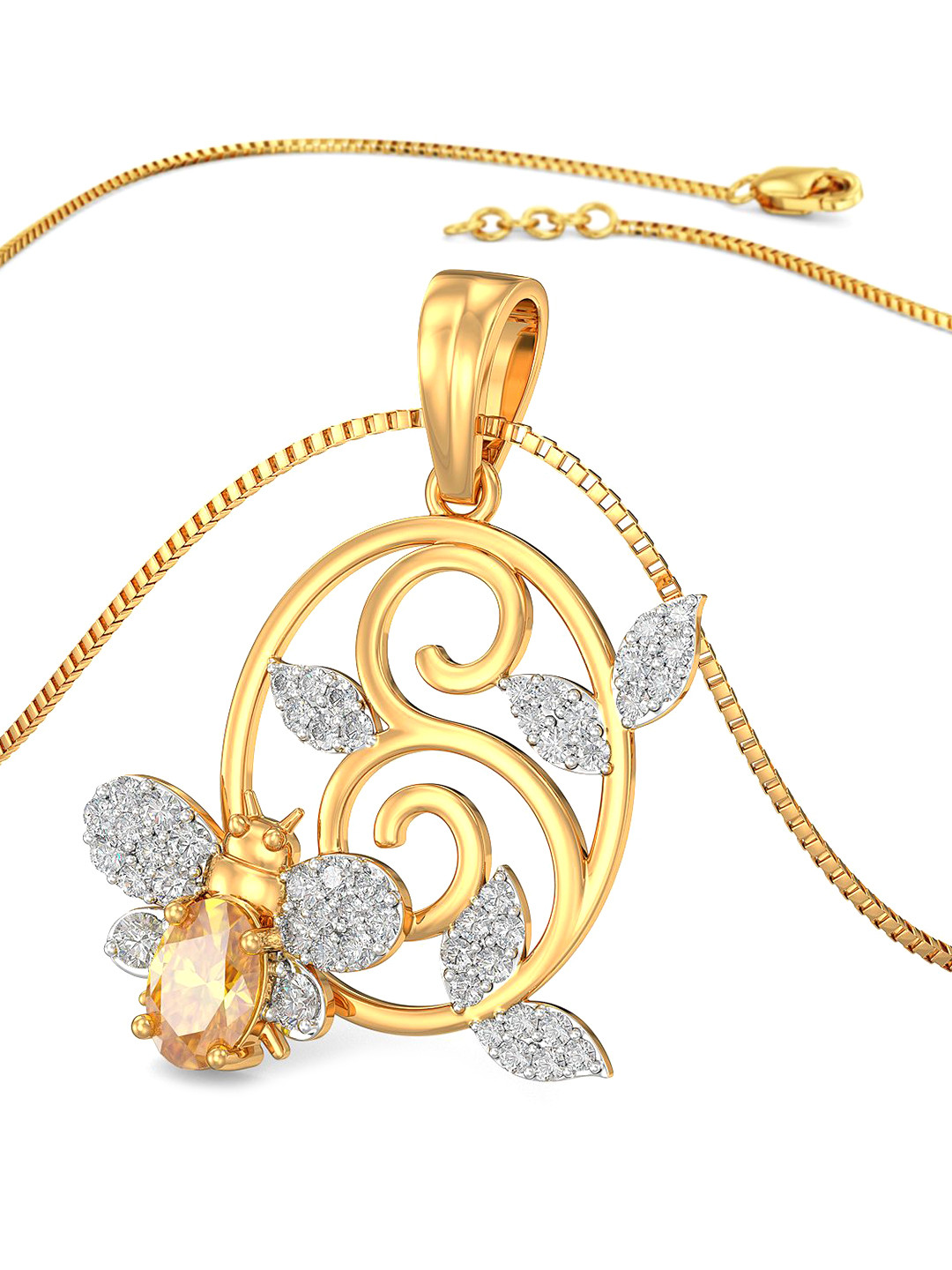 Joyalukkas Girls 22KT Gemstone Gold Pendant-2.984g