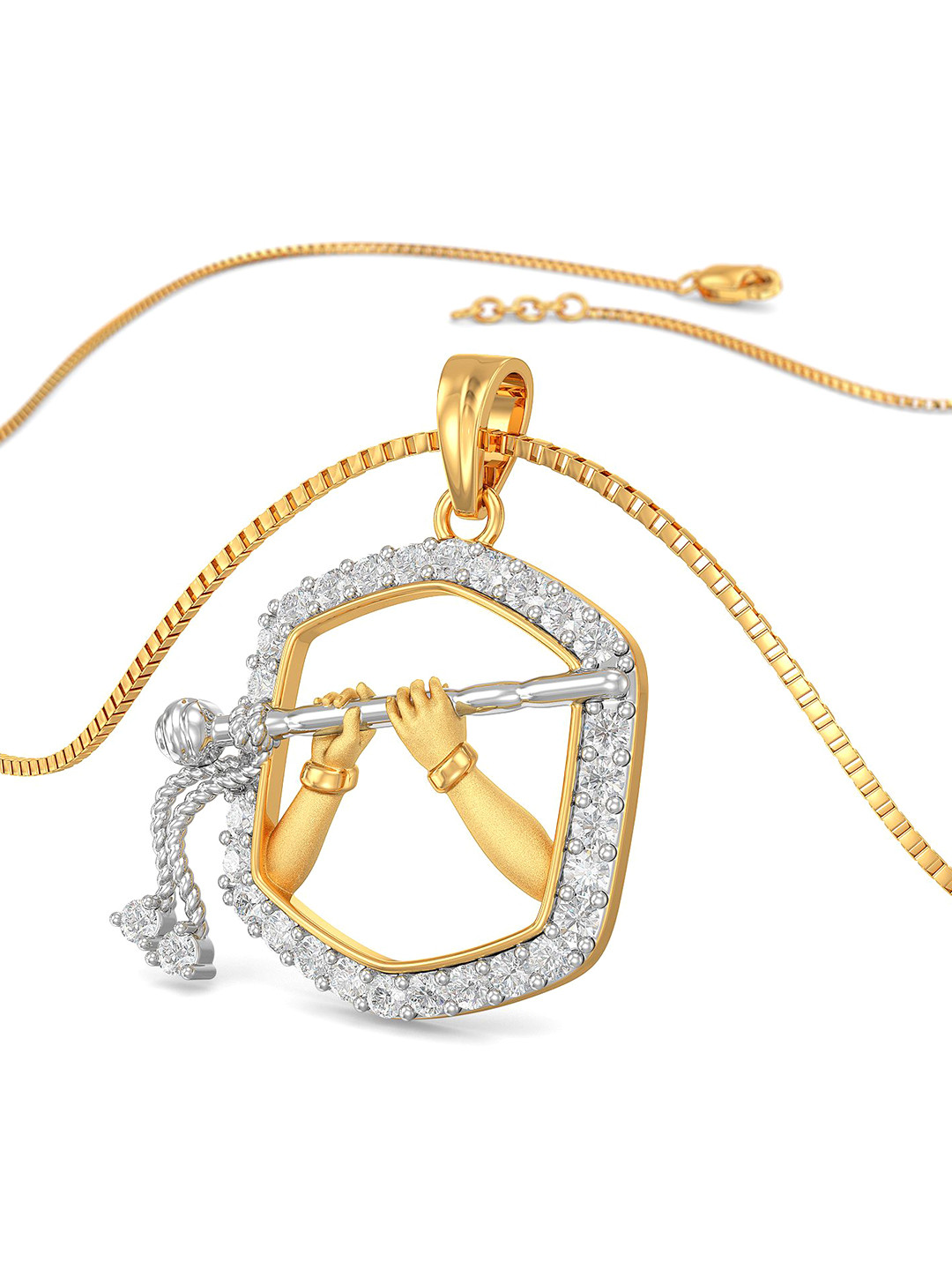 Joyalukkas Girls 22K GemStones Studded Lord Krishna Pendant Gold-2.12g