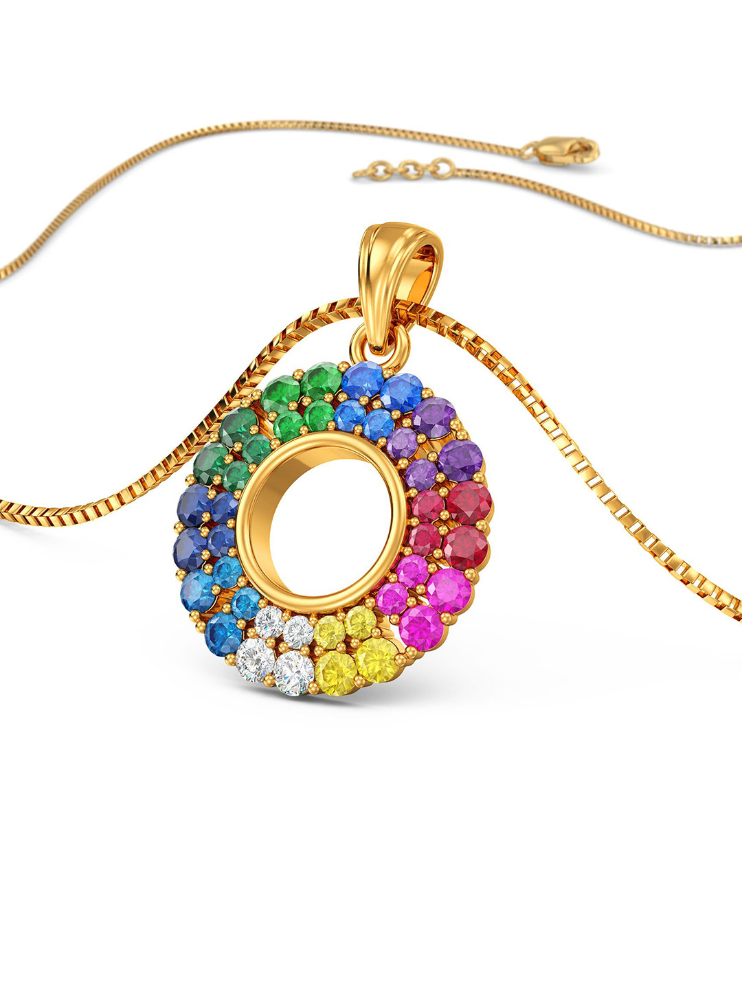 Joyalukkas 22KT Gemstone Pendant Gold-3.47g