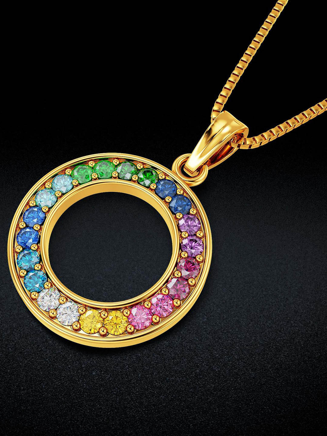 Joyalukkas  22KT Gemstone Gold Pendant-3.17g