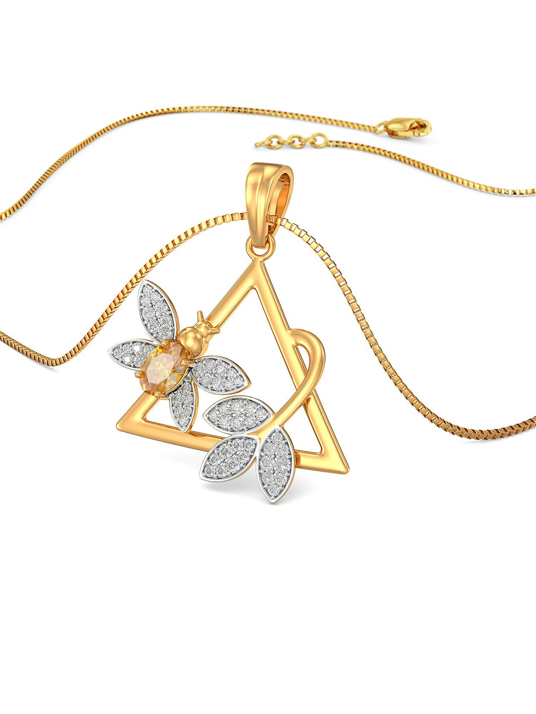 Joyalukkas Girls 22KT Gemstone Gold Pendant-3.143g