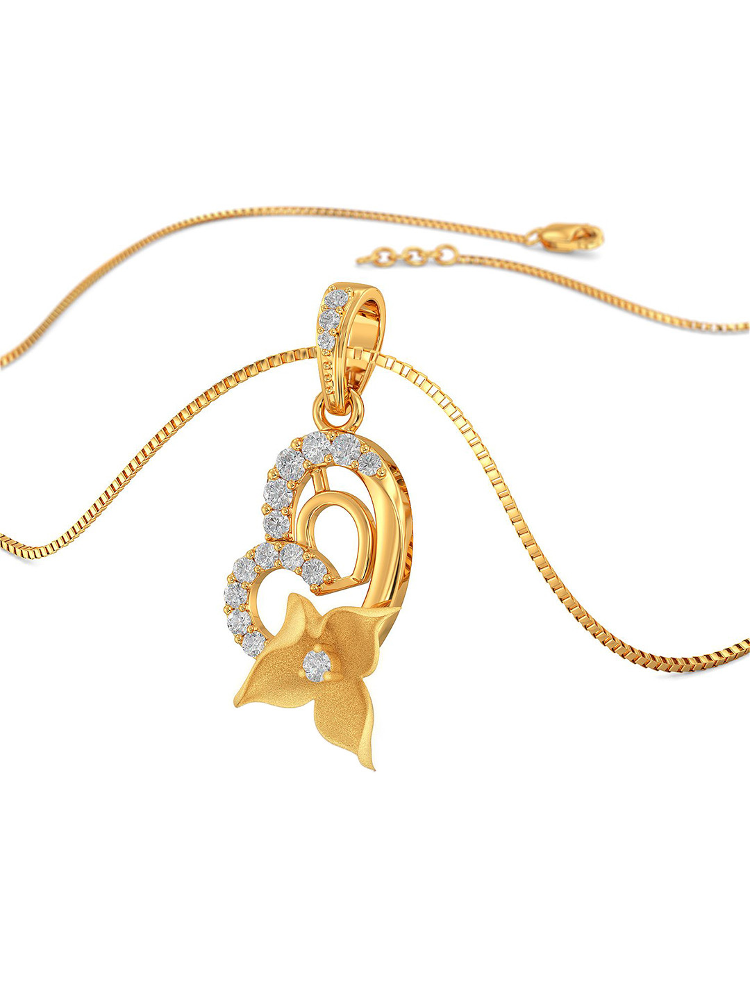 Joyalukkas Girls 22KT Gemstone Gold Pendant-2.675gm