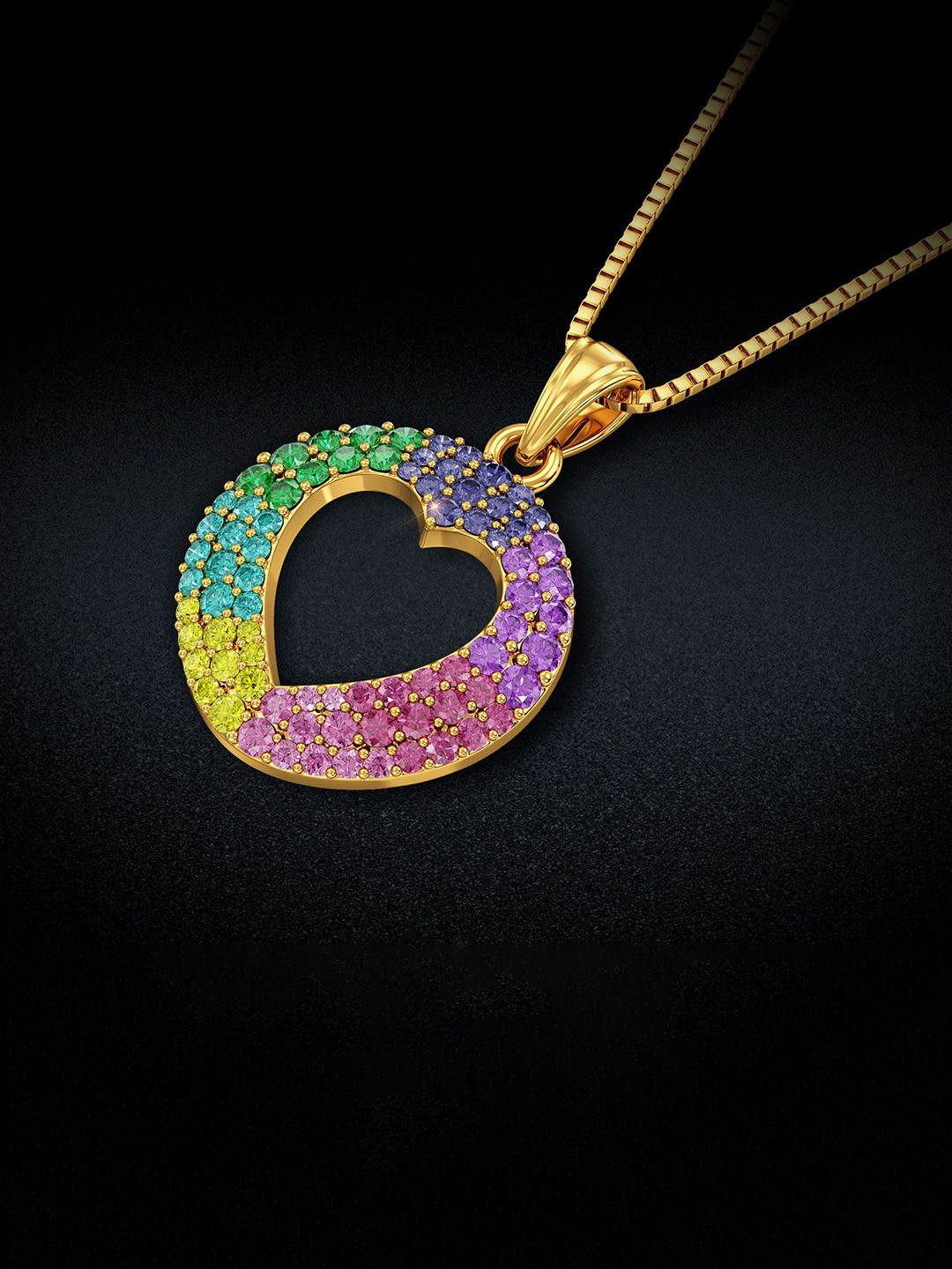 Joyalukkas 22KT Gem Stone Pendant Gold-2.95g