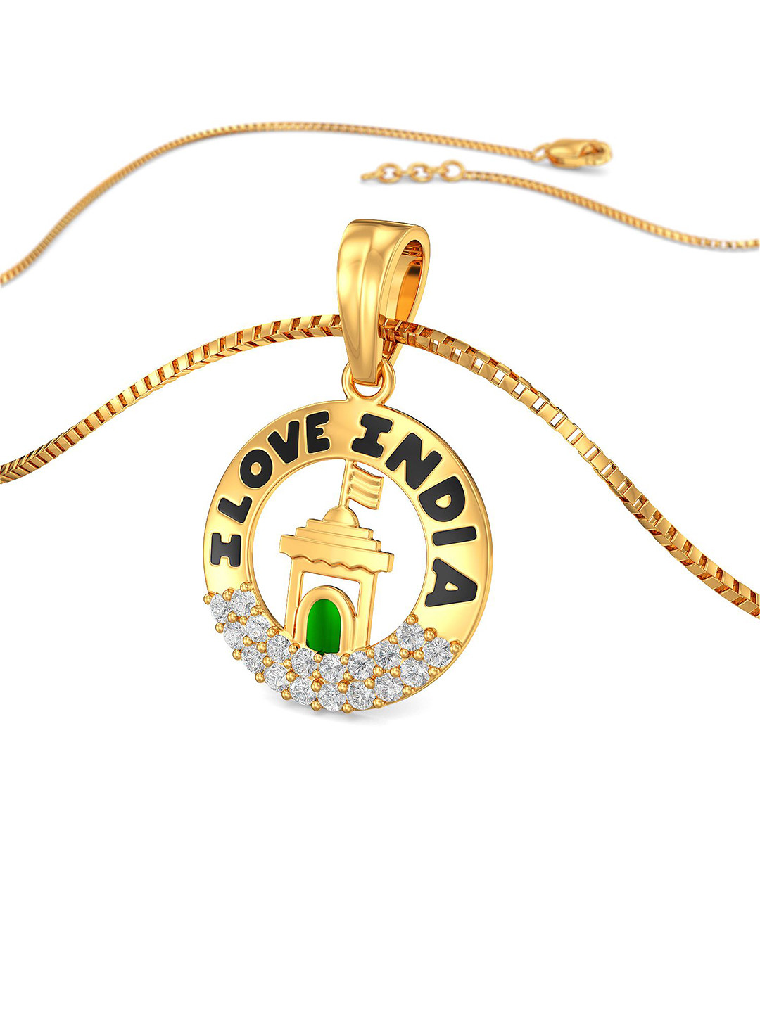 Joyalukkas Girls 22KT Gemstone Gold Pendant-1.816g
