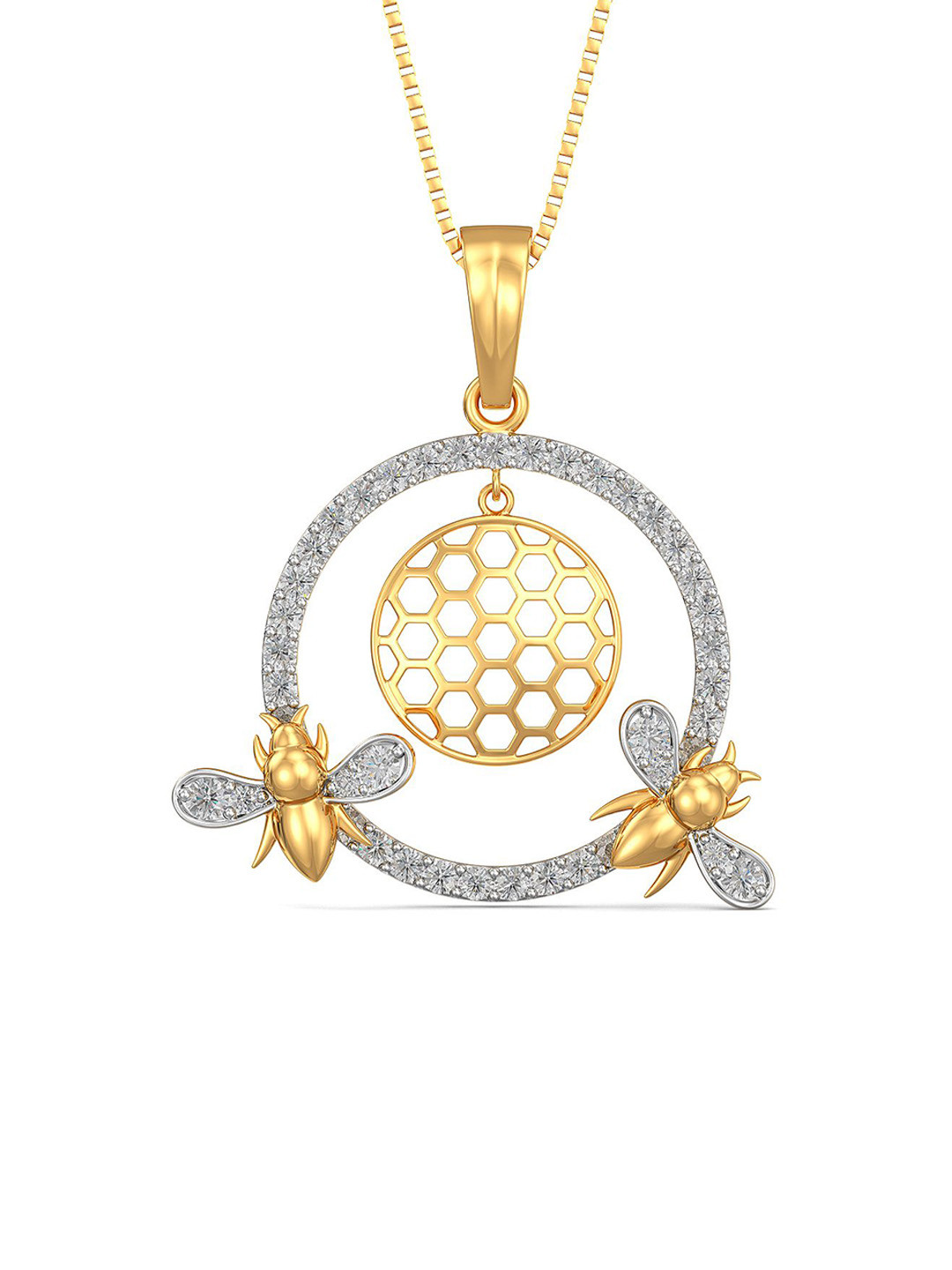 Joyalukkas Girls 22 KT Gemstone Gold Pendant-3.254g