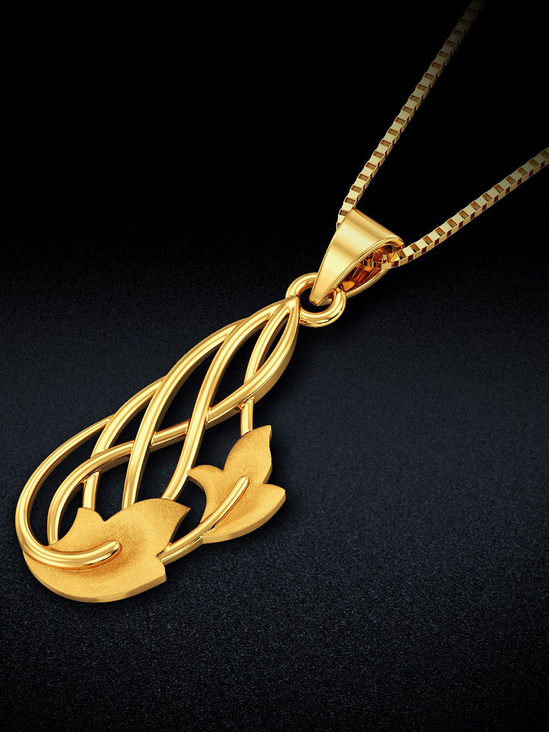 Joyalukkas 22KT Sprinkling Creeping Leaves Pendant Gold-2.368gm