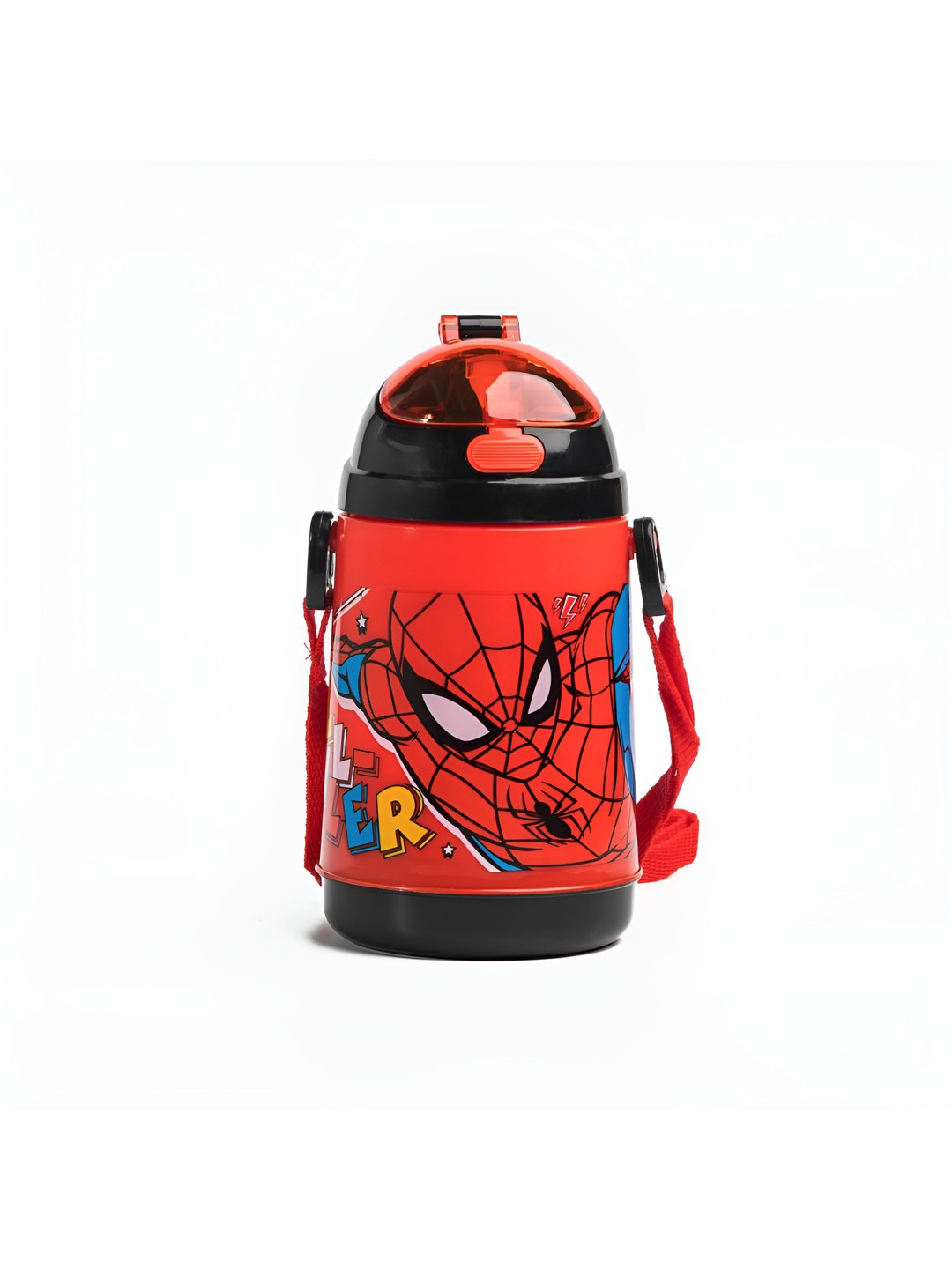 Marvel HMTHSB Red Cartoon Characters Plastic Smart Vacuum Sipper - 400ml