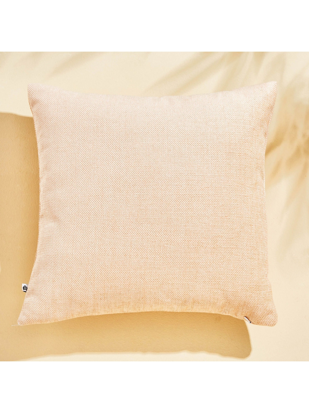 Home Centre Peach Chenille Anti-Wrinkle 2 Piece Square Cushion Covers -16x16In