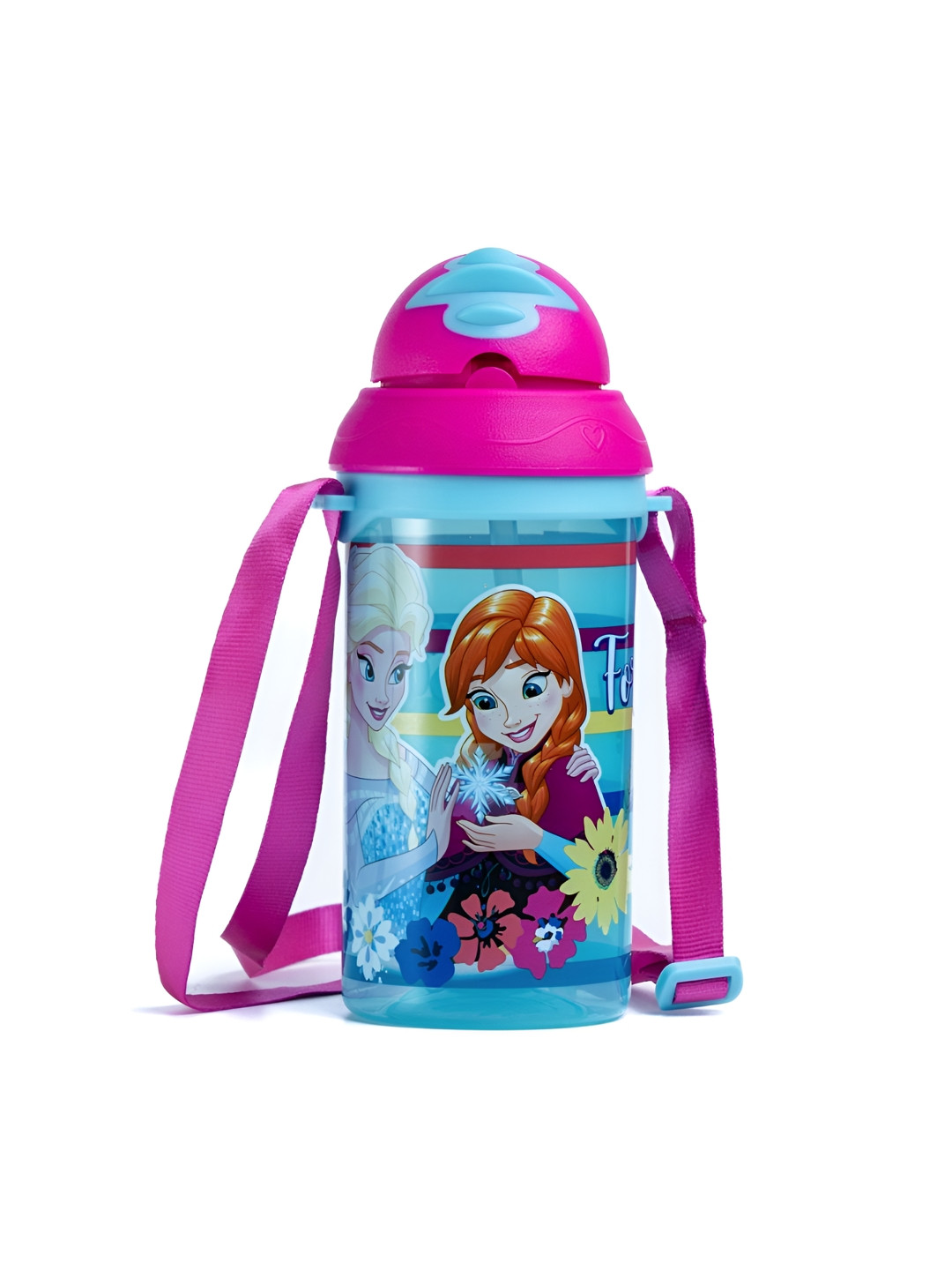 Disney Turquoise Blue Cartoon Characters Plastic Smart Vacuum Sipper - 400ml