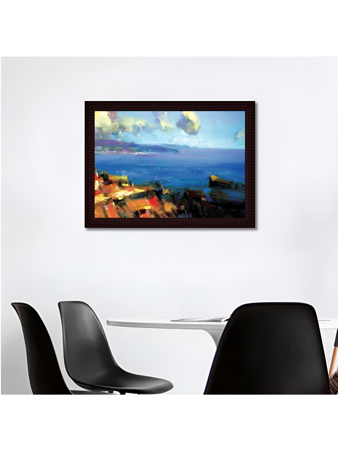 Tamatina Blue & Brown Ocean Painted Wall Art