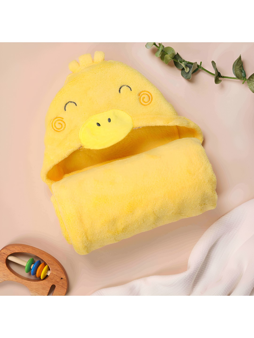 KICKS & CRAWL Yellow 450 GSM Single Bed Blanket