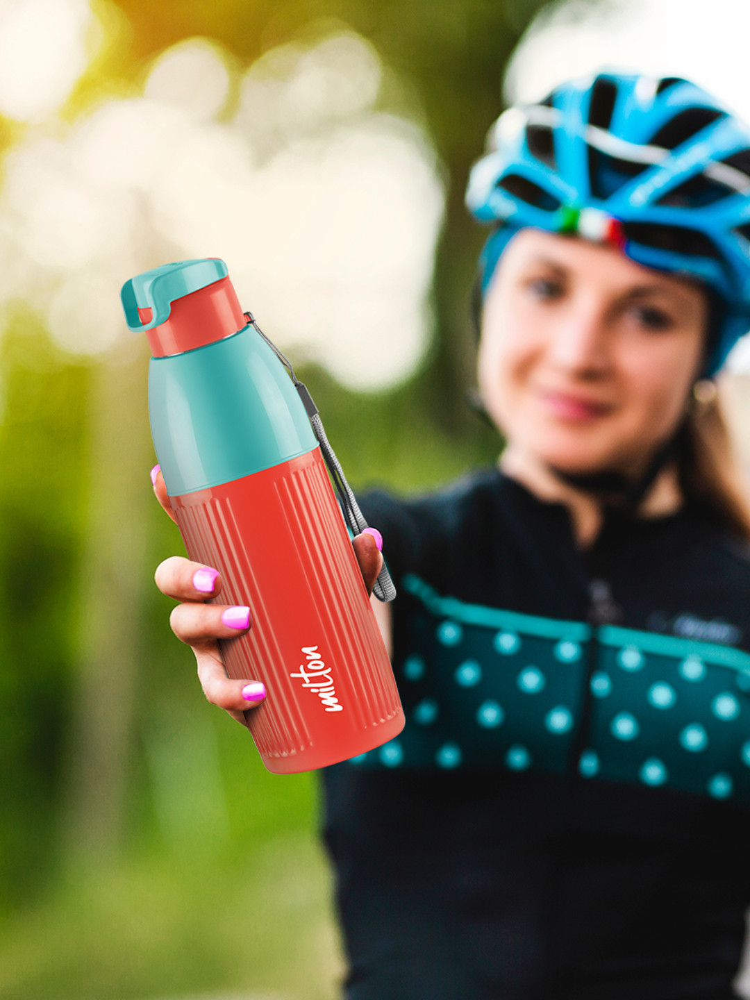 Milton Sierra 600 Coral Colourblocked Stainless Steel Spill Proof Water Bottle - 520ml