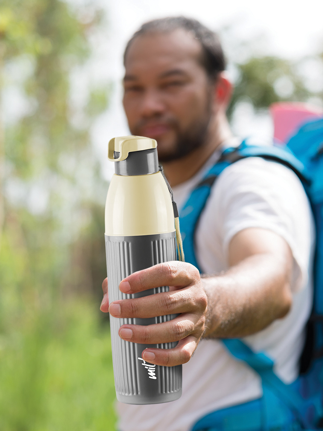 Milton Steel Sierra Grey Colourblocked Stainless Steel Spill Proof Water Bottle - 630ml