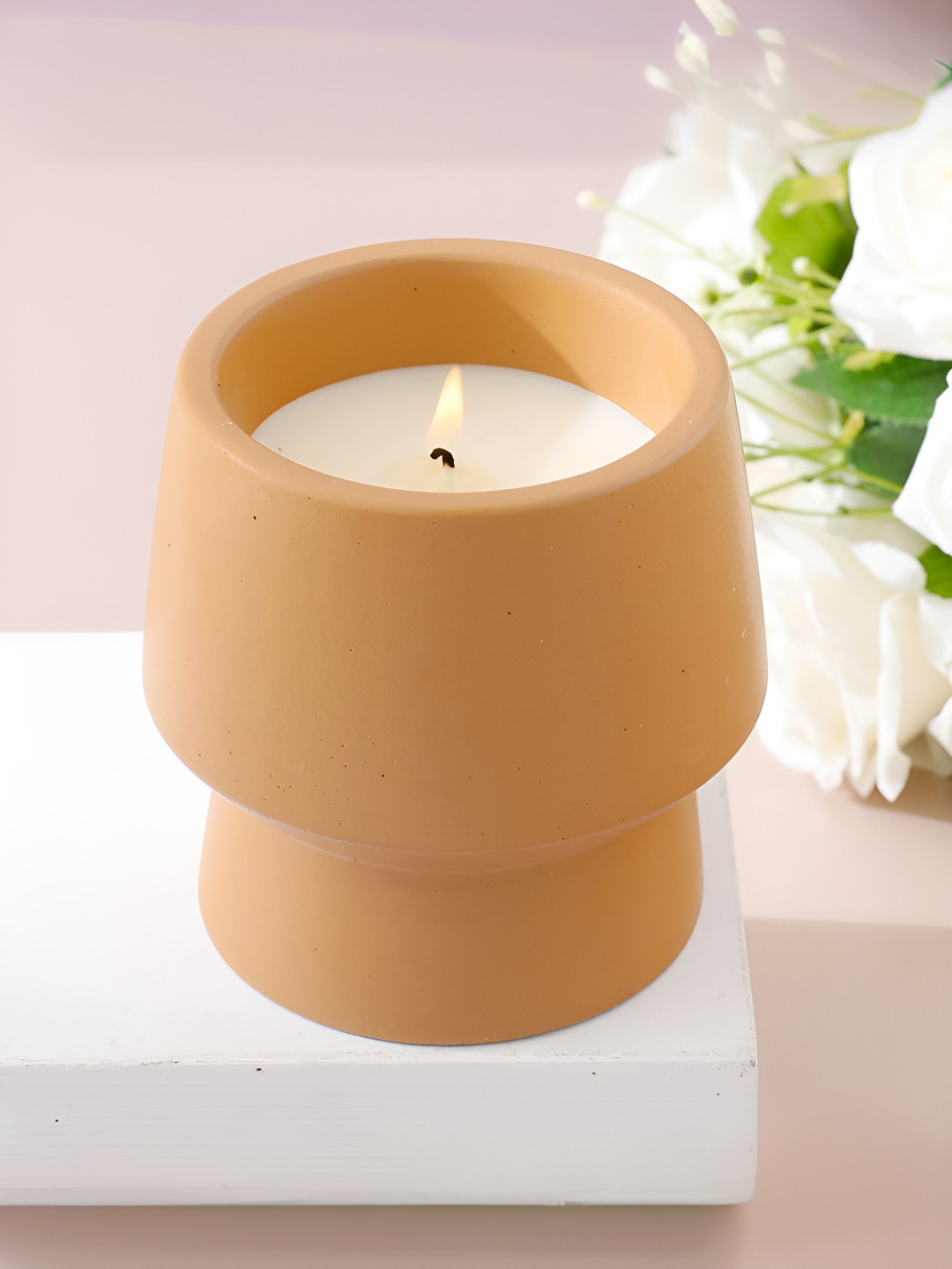 The Better Home for Home Decoration 1 Wick Woods Solid Geometric Regular Jar Candles