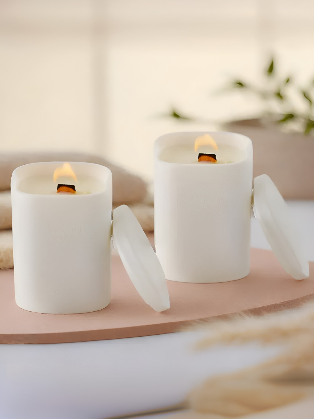 The Better Home for Home Bedroom 2Pcs Ebony Agilawood (Sweet and Woody) Solid Jar Candles