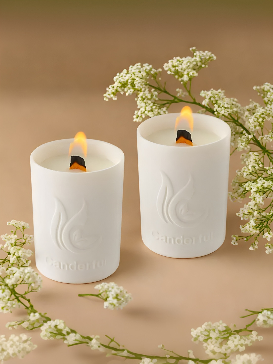 The Better Home for Home Bedroom 2Pcs Green Branch Magnolia (Floral) Solid Jar Candles