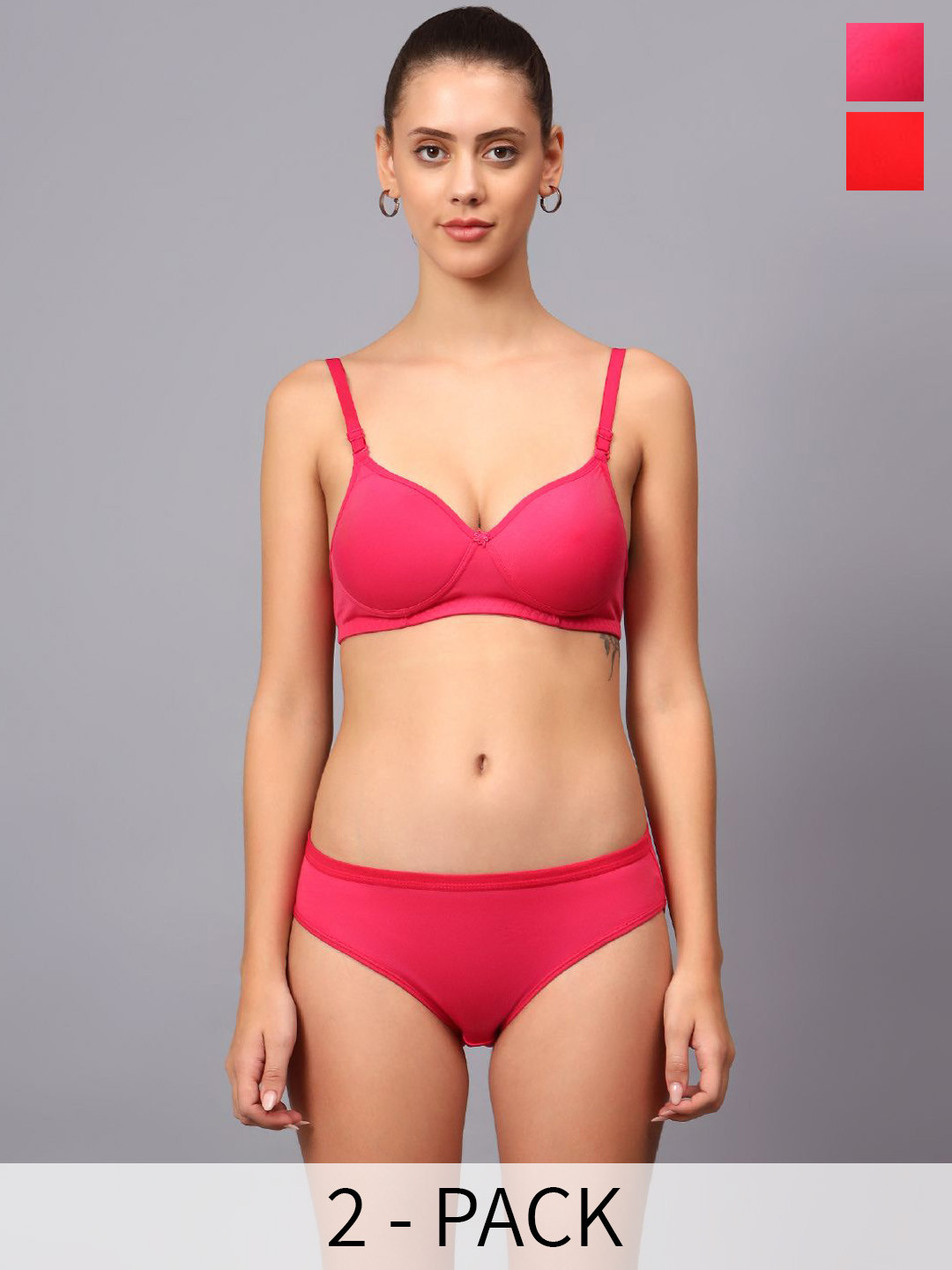 JJAAGG T Pack of 2 Lightly Padded Daily Lingerie Set JAG-WL-162-24