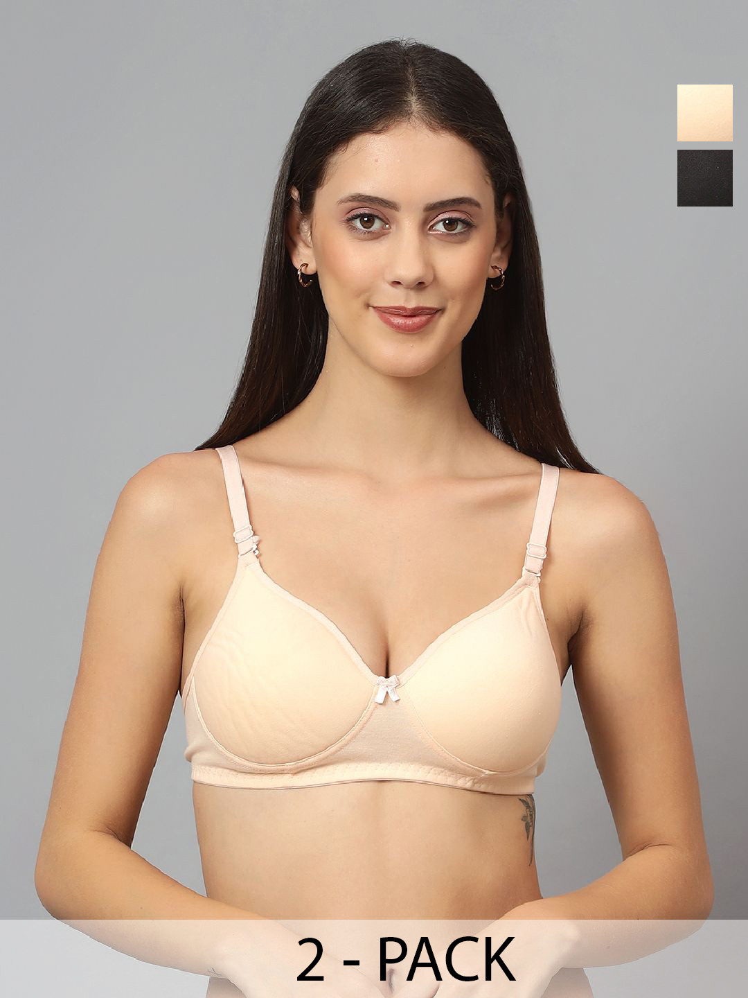 JJAAGG T Pack of 2 Medium Coverage Lightly Padded Everyday Bras With All Day Comfort