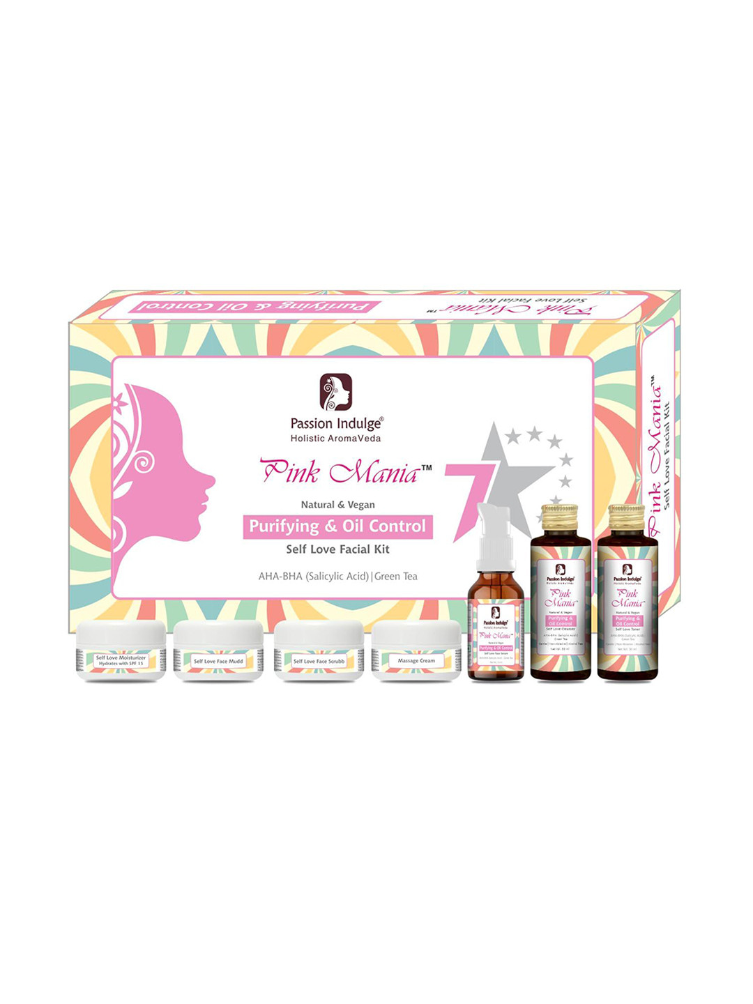 Passion Indulge Pink Mania Purifying & Oil Control Self-Love Facial Kit - 175g