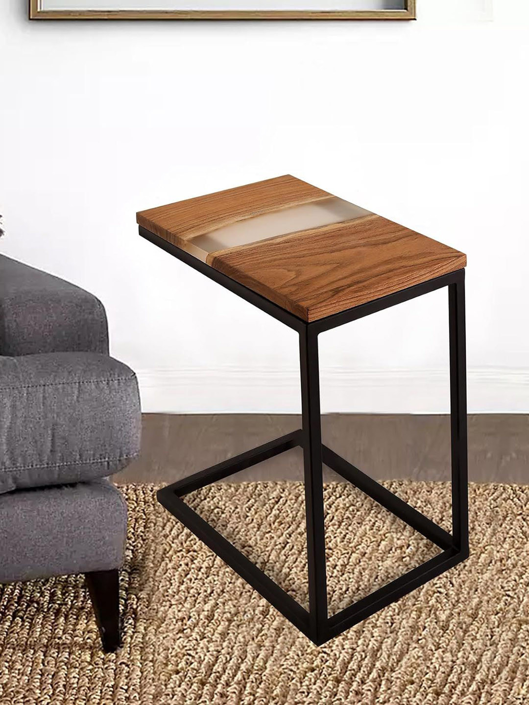 THE HOME CO. Black & Brown Rectangle Side Table