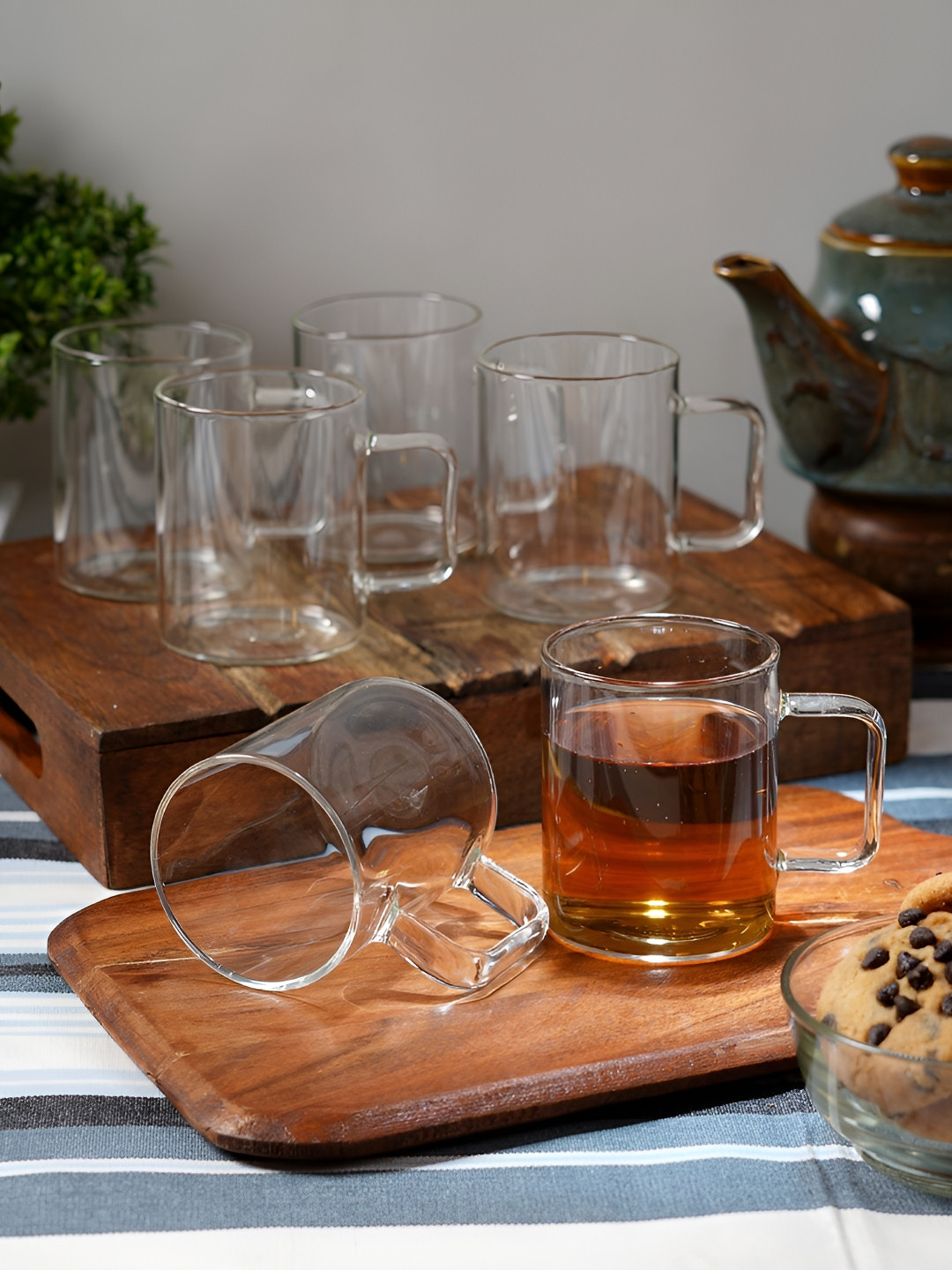 ceradeco Worlds Most Awesome Mom Transparent Glass Handmade 6 Piece Mugs-200ml