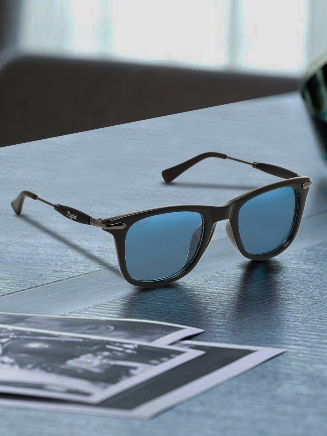 RESIST EYEWEAR Unisex Wayfarer Sunglasses with Polarised Lens GENESIUS BLUE C2