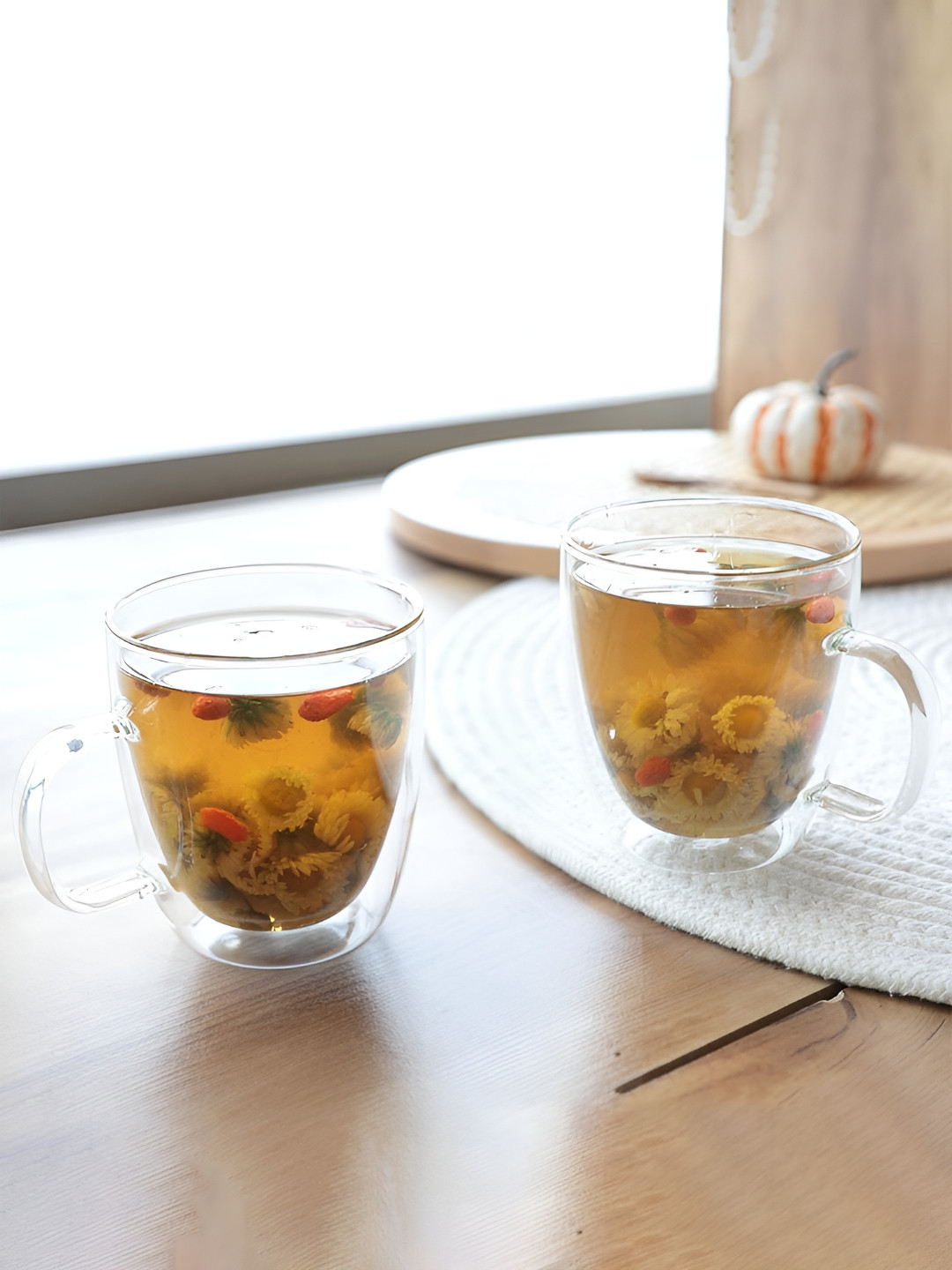 Kuber Industries Mothers Transparent Glass Handmade 2 Piece Mugs-400ml