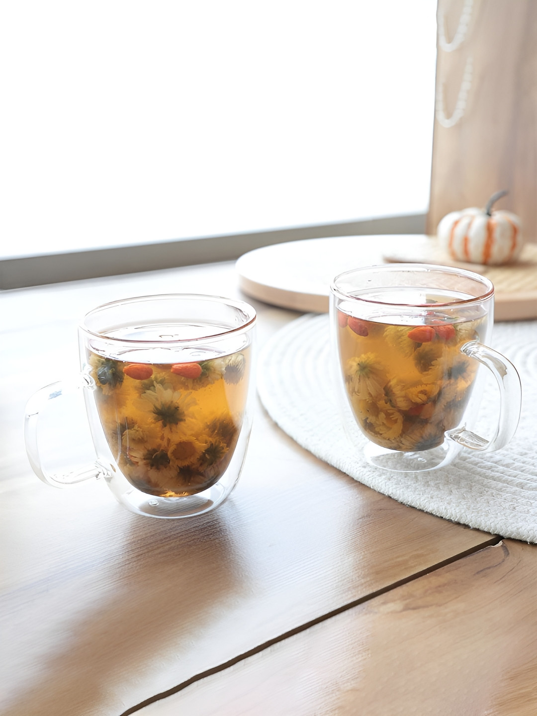 Kuber Industries Sab Moh Maya Hai Pink Glass Handmade 2 Piece Mugs-400ml