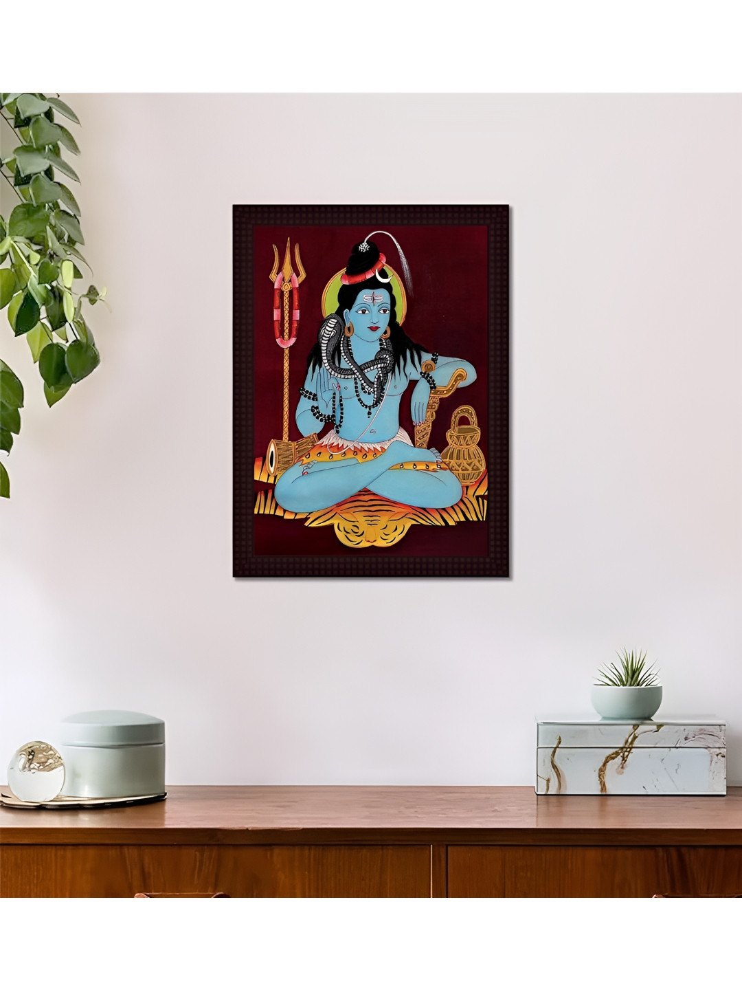 Tamatina Maroon & Blue Nagabhushana Painting Wall Art