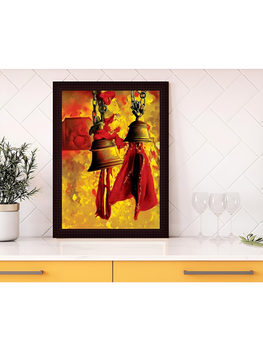 Tamatina Yellow & Red Beautiful Colors Of India Abstract Wall Paintings