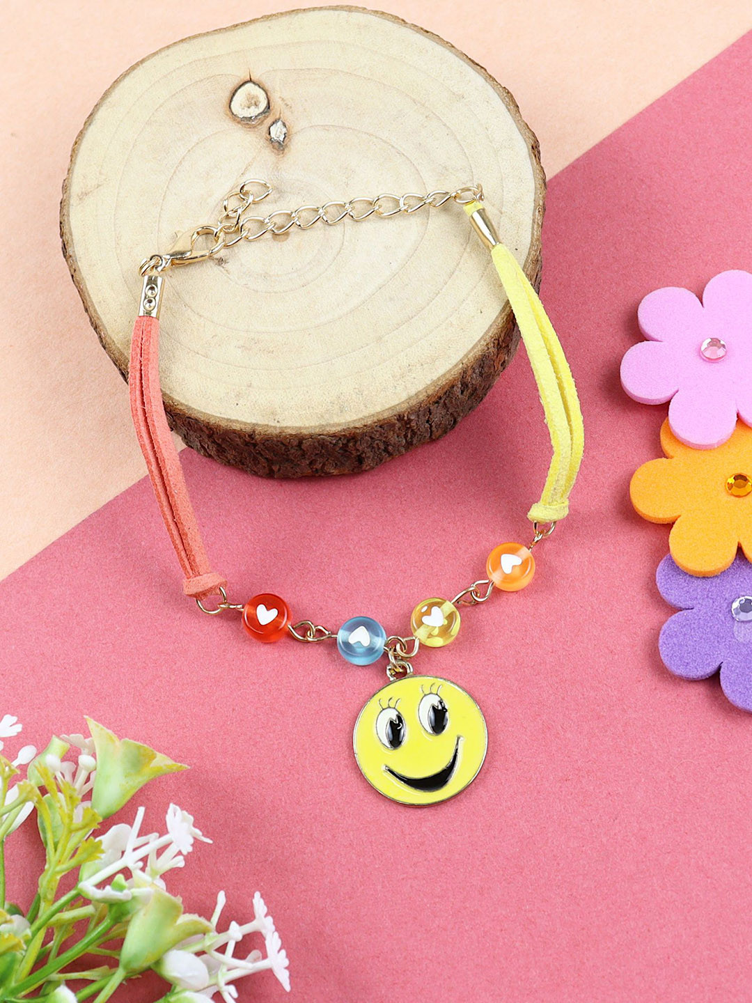 Asthetika Boys Smiley Hearts Wraparound Rakhi with Roli Chawal