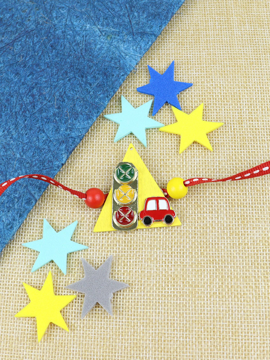Asthetika Boys Car Signal Thread Rakhi With Roli Chawal