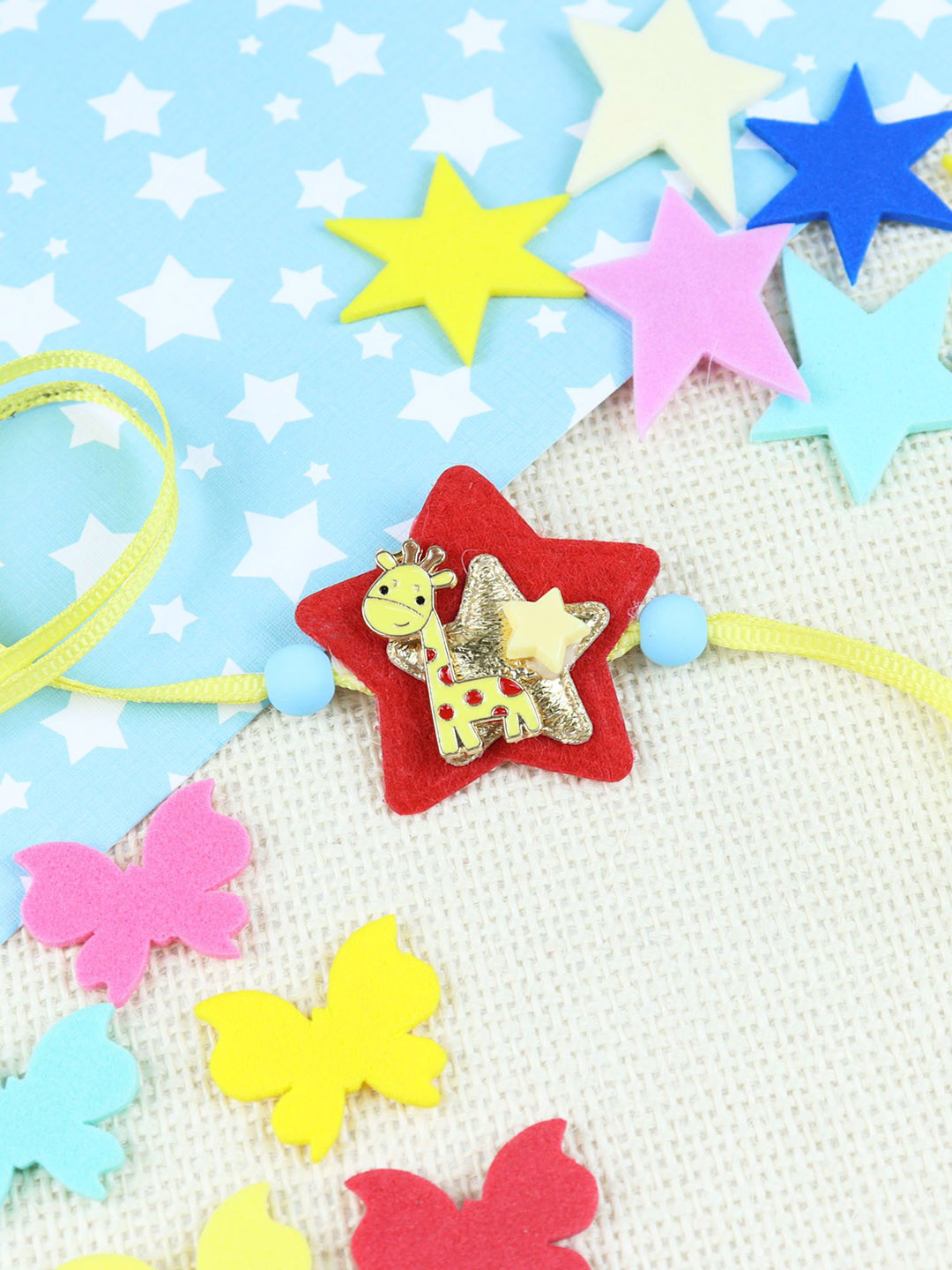 Asthetika Giraffe Thread Rakhi With Roli Chawal