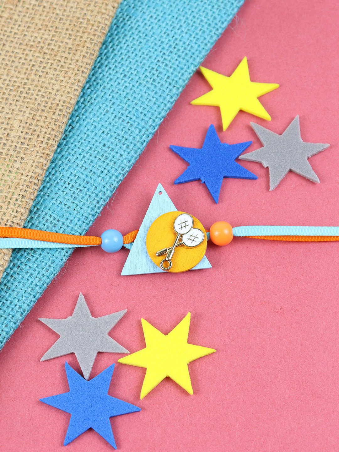 Asthetika Boys Badminton Sports Thread Rakhi With Roli Chawal