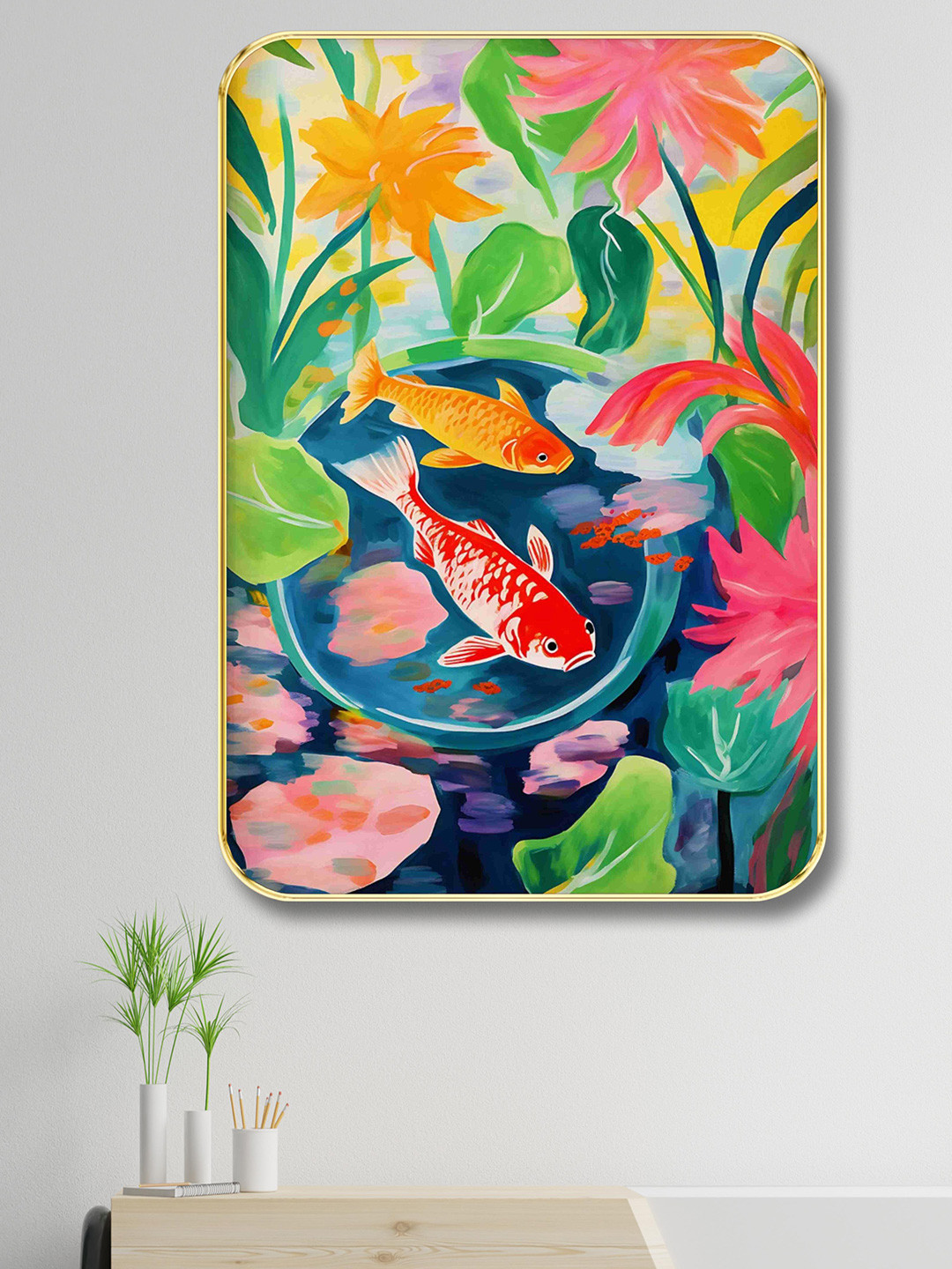 SAF Art Natural Wood Wall Rectangle Paintings Wall Art - 18 x 24In