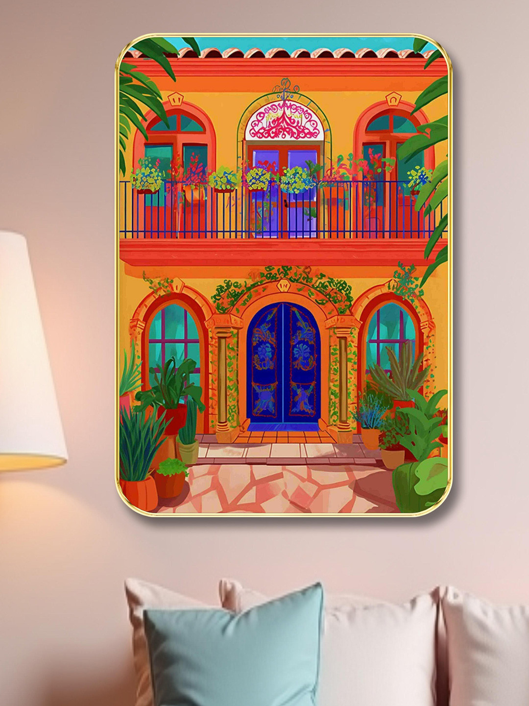 SAF Village Art Wood Wall Rectangle Paintings Wall Art - 18x24In