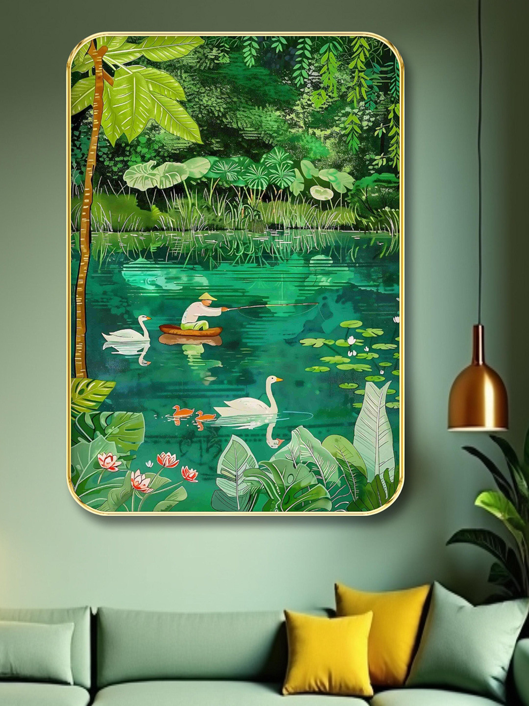 SAF Wood Wall Rectangle Paintings Wall Art - 24 x 18 In