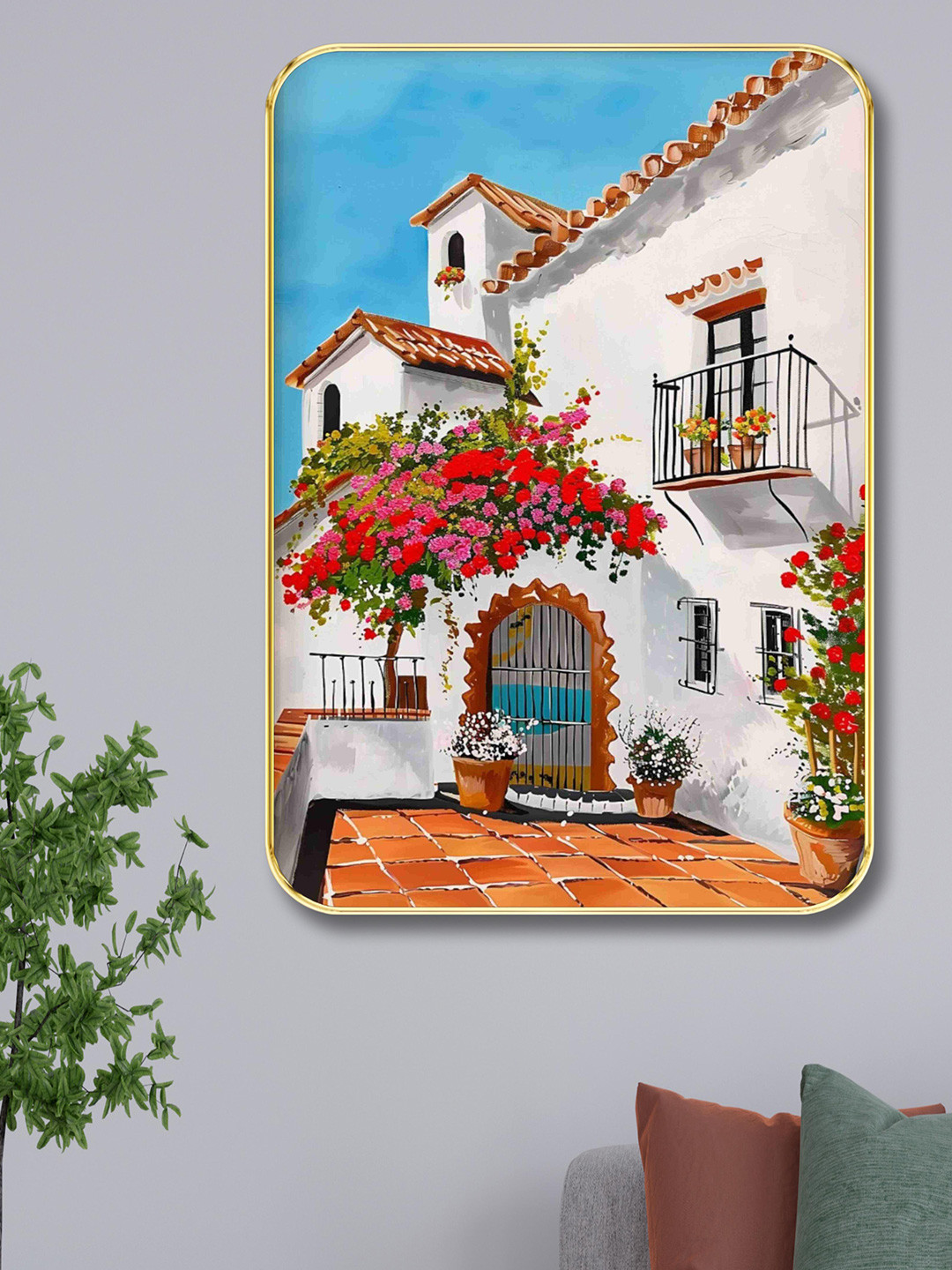 SAF Natural Art Wood Single Table Top Rectangle Paintings Wall Art -24 x 18 In