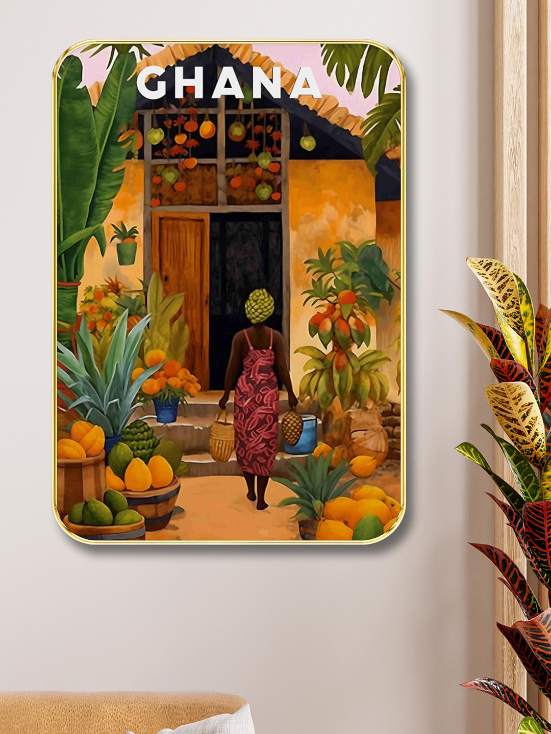 SAF Natural Art Wood Wall Rectangle Paintings Wall Art -24 x 18 In