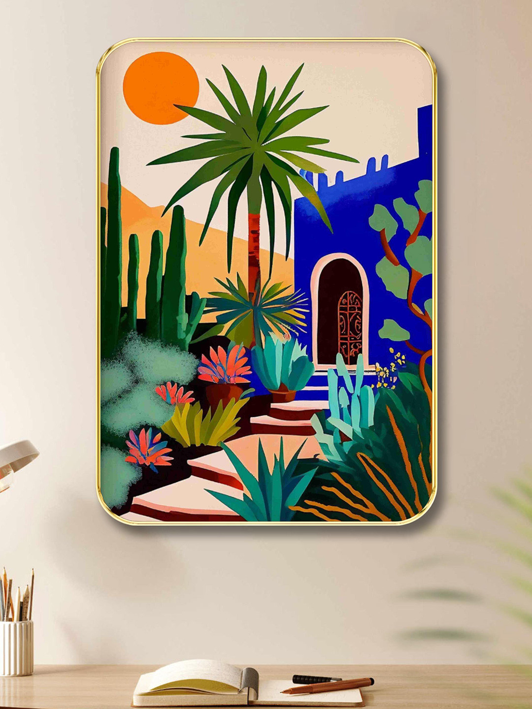 SAF Natural Wood Wall Rectangle Paintings Wall Art - 24 x 18 In