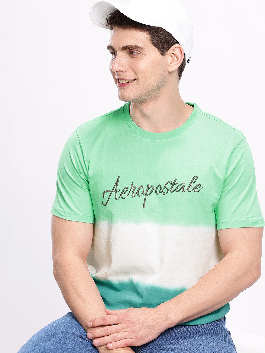 Aeropostale Ombre Effect Dyed Pure Cotton T-shirt