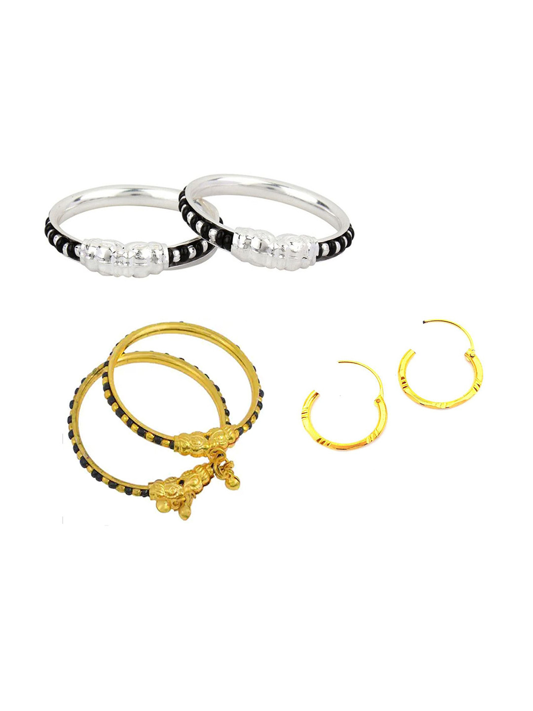 BAESD Kids Set Of 6 Silver-Plated Bangle