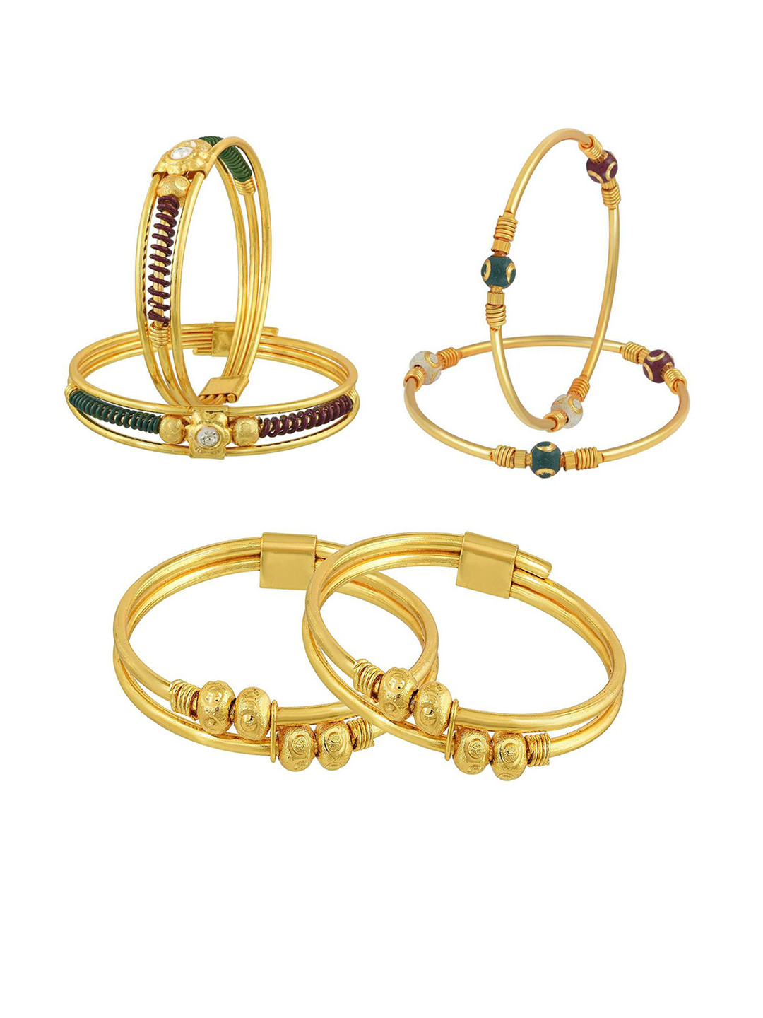 BAESD Set Of 6 Rose Gold Plated Bangles