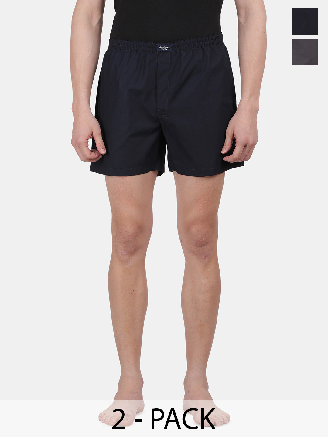 Pepe Jeans Pack Of 2 Pure Cotton Boxers CLLB02-02-Navy-Grey