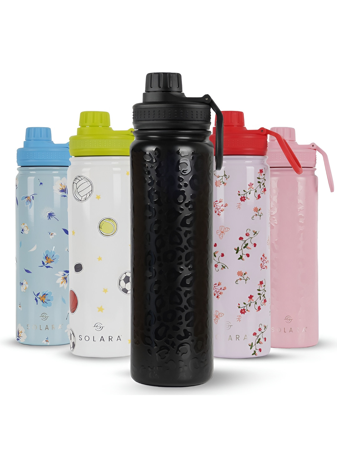 Solara Black Solid Stainless Steel Spill Proof Water Bottle - 650ml