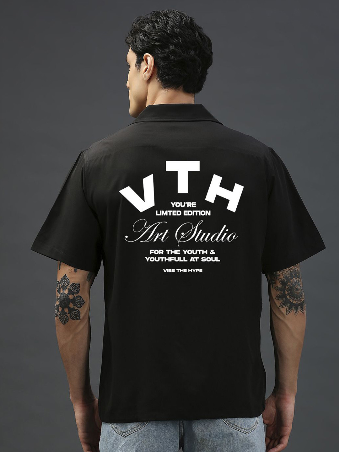 Vibe The Hype Men Relaxed Opaque Printed Party Shirt