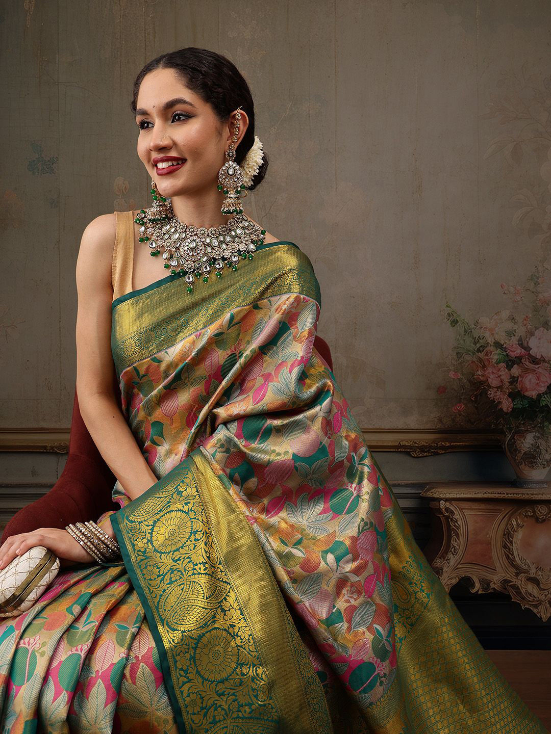 Land Woven Design Zari Banarasi Saree