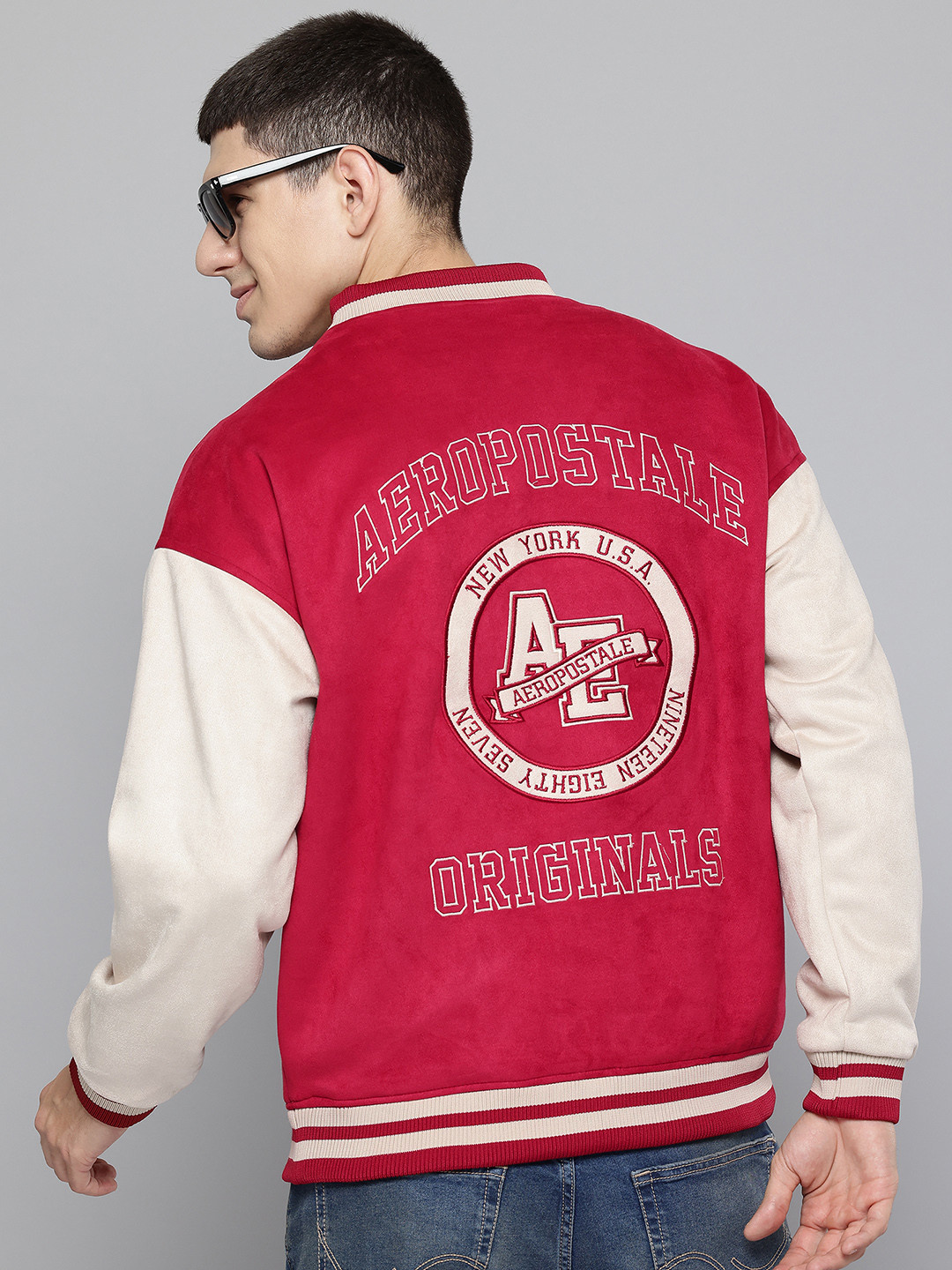 Aeropostale Typography Varsity Jacket