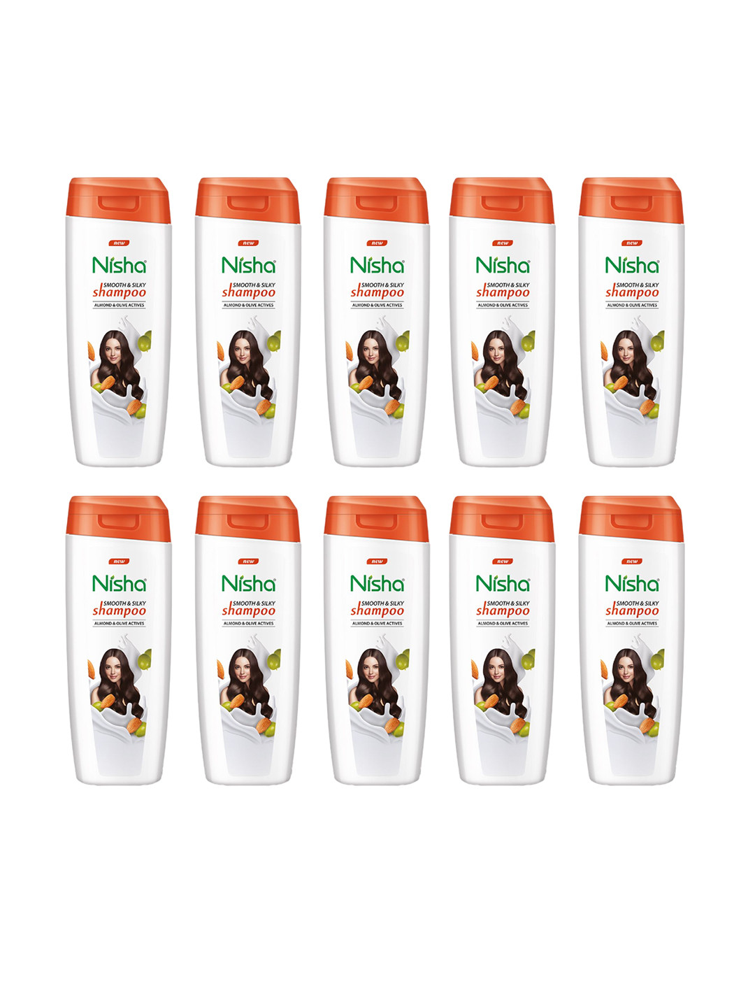Nisha Set Of 10 Almond & Olive Shampoo - 80 ml Each